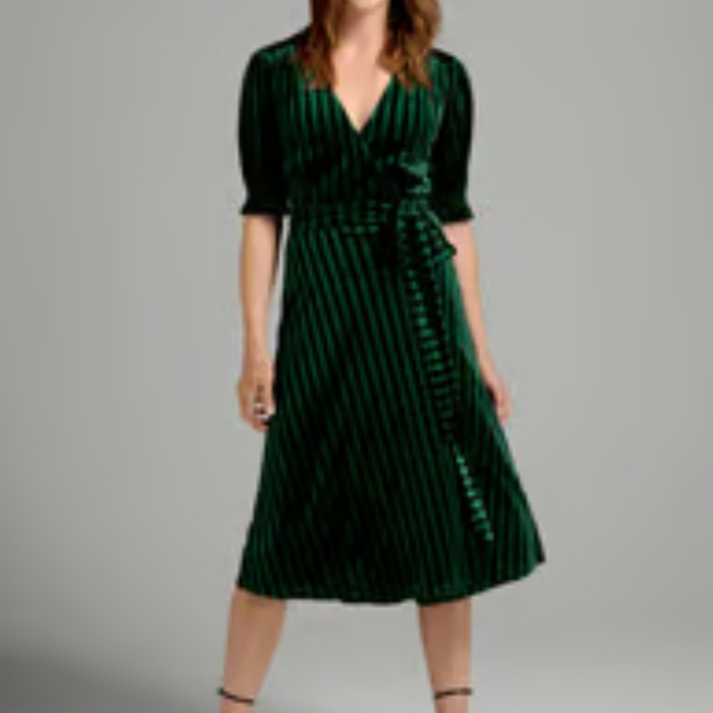 Modcloth velvet wrap dress